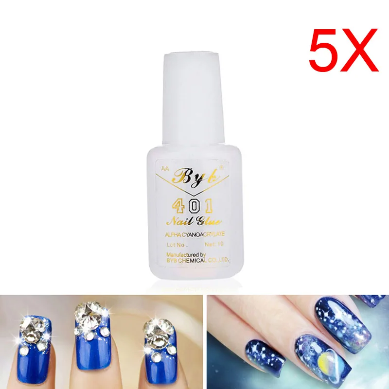 

5 шт., 10 г, клей с кисточкой для украшения ногтей