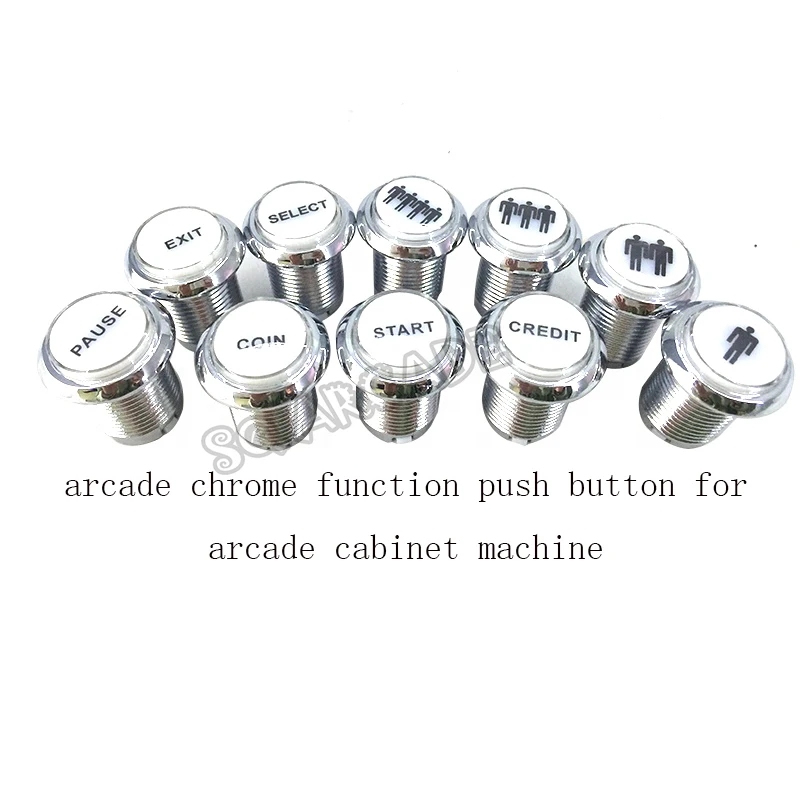 Diy Аркады Кнопка хром 33 мм с Микропереключатель белый светодиод 12v подсветкой