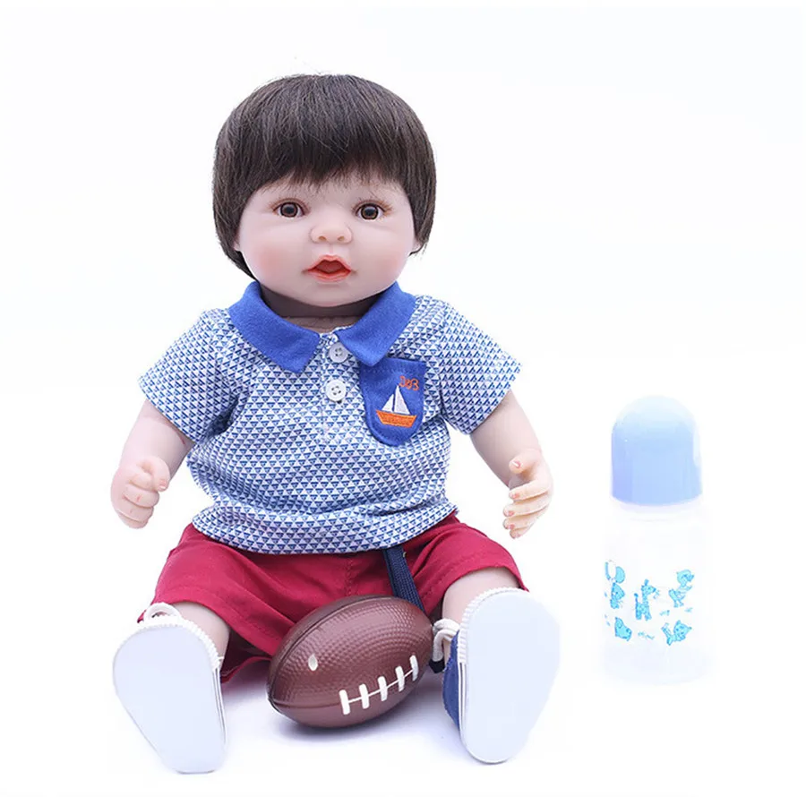 

40 CM Full Body Silicone Vinyl Reborn Doll Lifelike 16 Inch Newborn boy Babies Education Toy Kids Birthday Gift