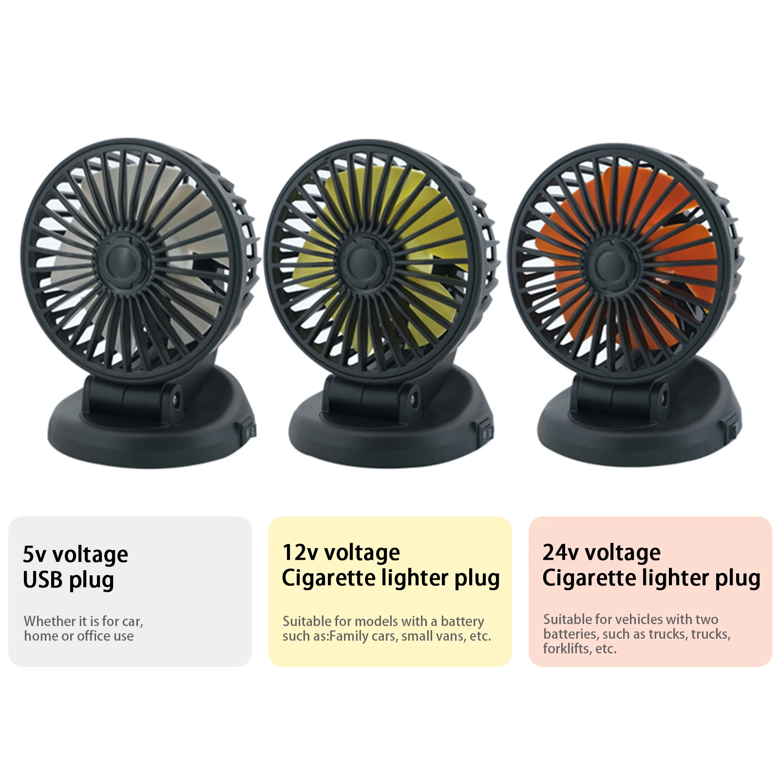 

12V 24V 360 Degree All-Round Adjustable Car Auto Air Cooling Single Head Fan Low Noise Car Auto Cooler Air Fan Car Fan Accessori