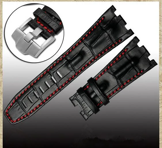 New Free Shipping fit for Audemars 28mm Cattle Skin Genuine Leather Strap+Clasp + Tool for AP DIy Replace