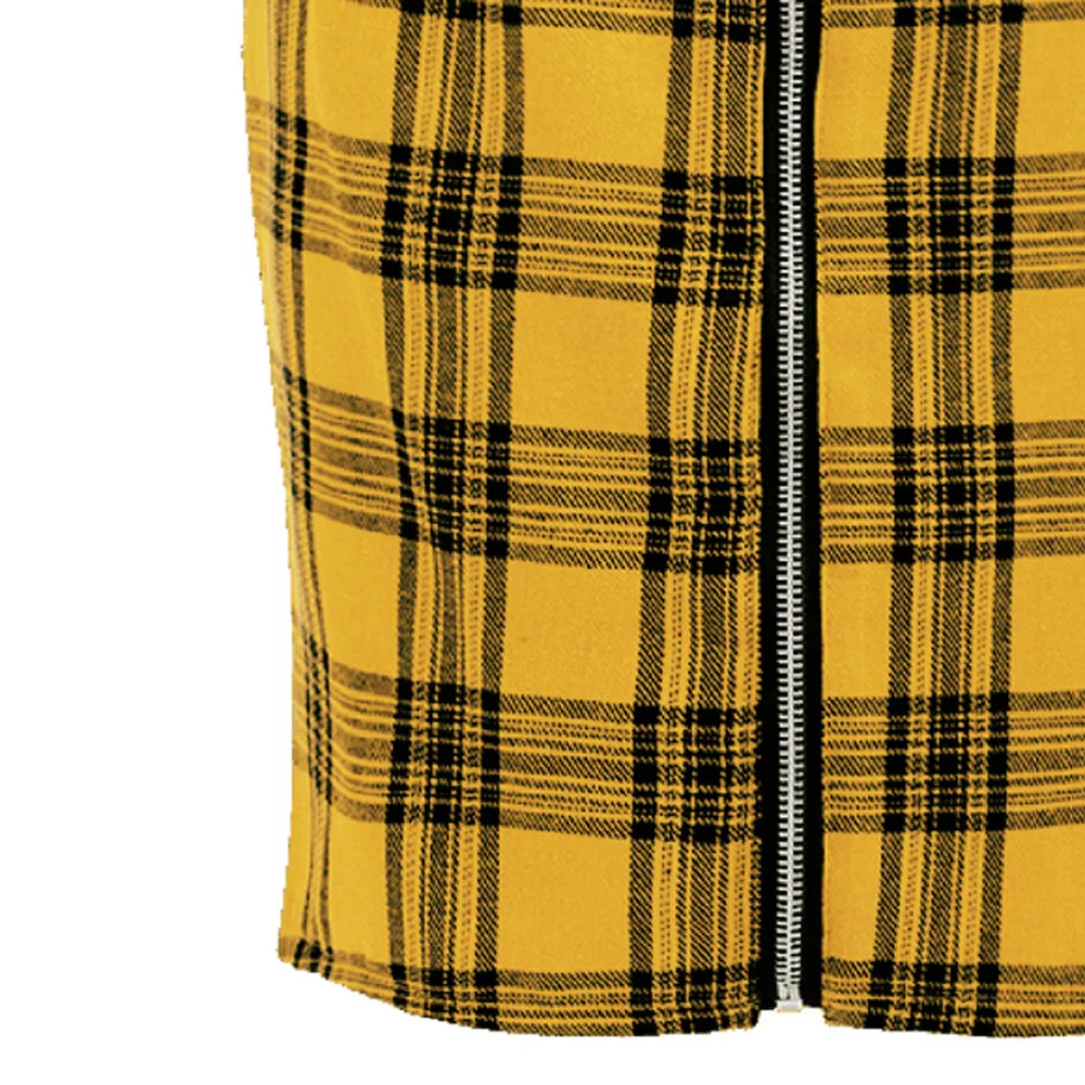 

Women's Summer Cool Striped Plaid Printed Zipper Fungus Slim High Waist Buttocks Short Mini Skirt College Style A-line Version