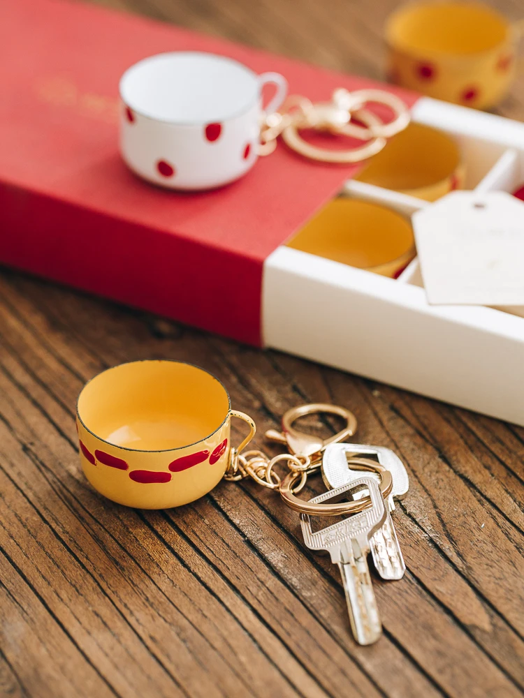 

Enamel Decoration Artifact Enamel Tea Cup Cute New Year Small Ornaments Sauce Small Plate Small Toy