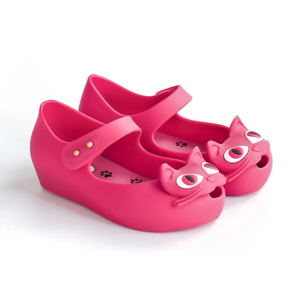 Mini Melissa/3 цвета; детские сандалии с котами; прозрачные сандалии для девочек; коллекция года; Летние сандалии для девочек; пляжная обувь для малышей; 12-19 см