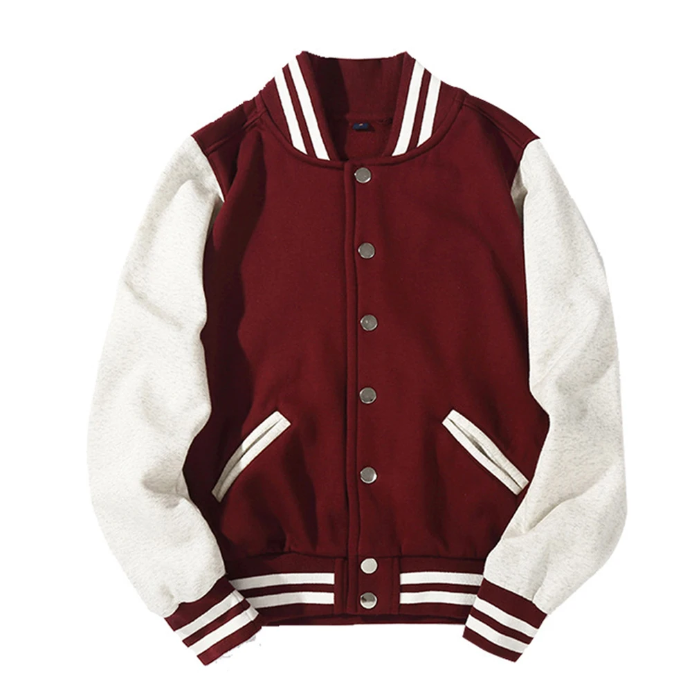 

Man Boys Baseball jackets S 3XL Wine Red Black Royal Blue Red Navy Blue Couple Clothes Autumn Winter