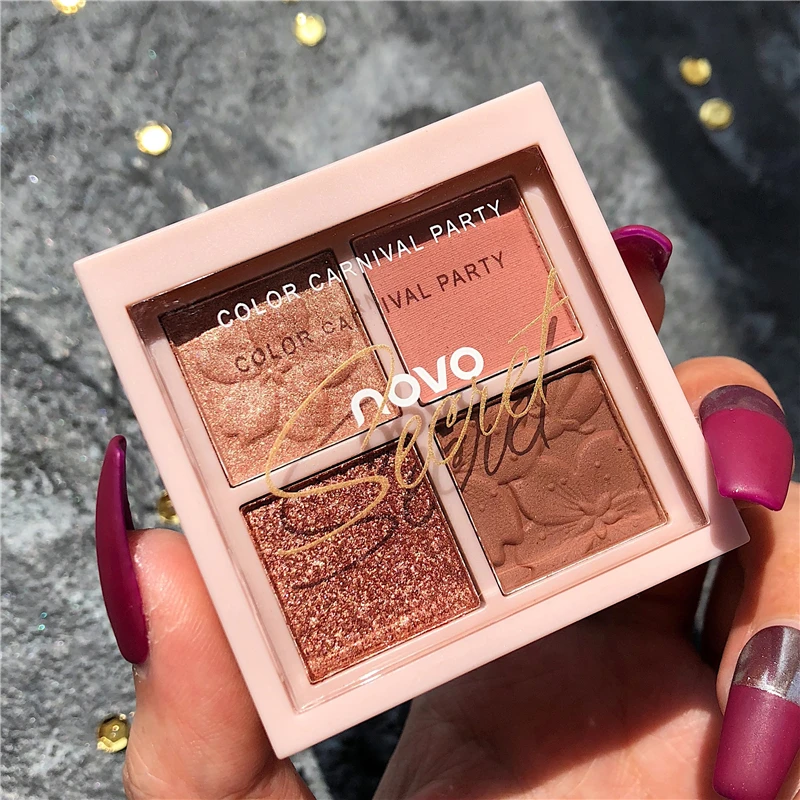 NOVO матовые мерцающие нюдовые тени для век пудра макияж палитра пигментированная