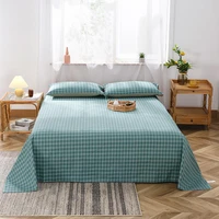 check stripe bedding sheet simple home textile japanese style yarn dyed solid color flat sheets color bed sheet dropshipping