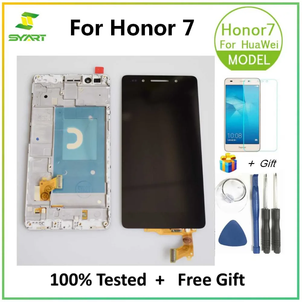 SYART для huawei Honor 7 экран ЖК-дисплей сенсорный экран дигитайзер для Honor7 запасные части lcd s со стеклом