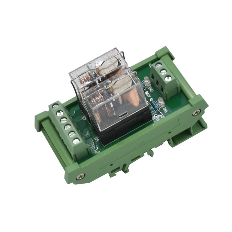 BESTDin рейку Ac/Dc 12 V/24 V Управление 2 Spdt 16A Мощность триггерный релейный модуль Omron G2R 1