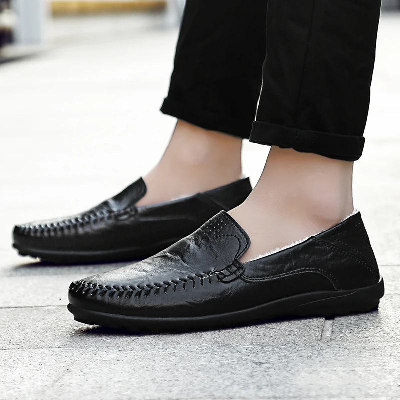 

Zapatos De Hombre Soft Casual Shoes Men Flats Shoe Leather Big Size 48 Winter Male Moccasins Slip On Man Loafers Driving Shoes I