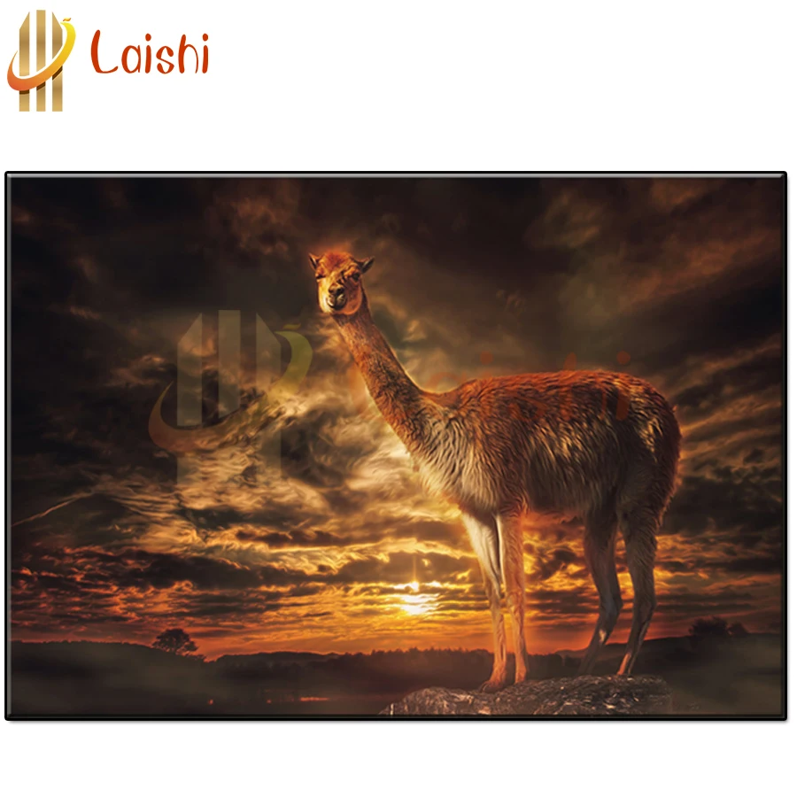 

Full Square round Diamond Rhea, dusk, sunset, sea of clouds 5D DIY Diamond Painting kits animal diamond Mosaic Home Decor