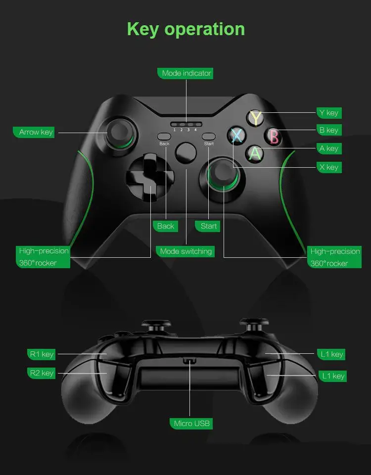 Подставка под руку 2,4G беспроводной Bluetooth геймпад игра, ручной контроллер Joypad игровой джойстик для Xbox 360 для компьютера PC Gamer