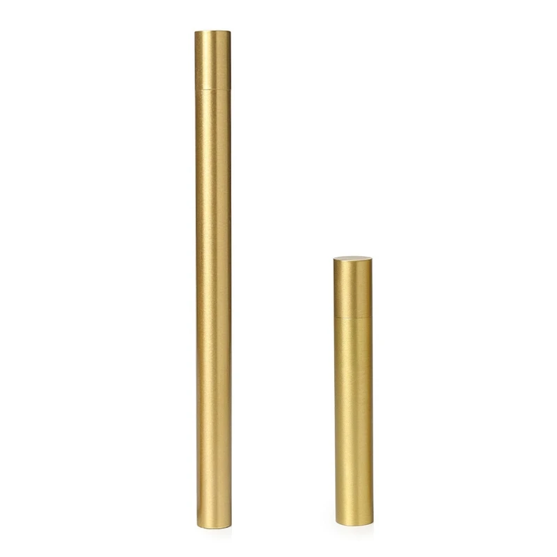 

Copper Incense Burner Stick Tube Small Storage Box Holder Portable Metal Alloy Barrel Carrying Case Canister Organizer with Lid