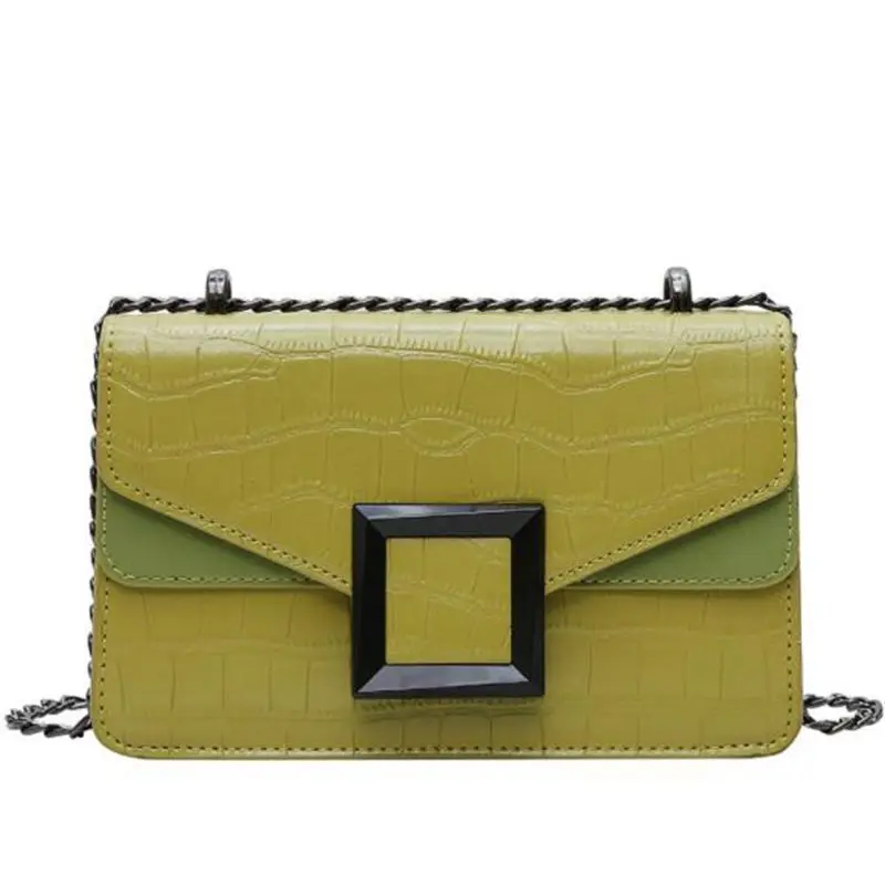 

Stone Pattern PU Leather Crossbody Bags 2020 For Women Small Shoulder Messenger Bag Female Luxury Chain Handbags and Purses