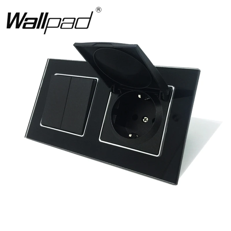 2 Way светильник переключатель с Кепки розетка Wallpad украшением в виде кристаллов