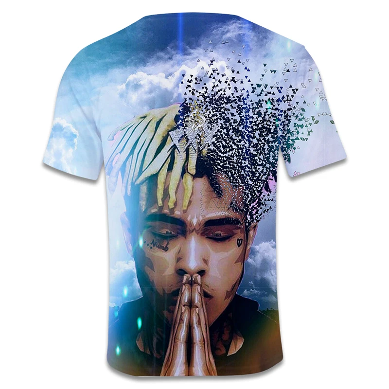 3D футболка с надписью E BAIHUI xxxtentacion мужская летняя модная в стиле хип хоп рэп месть