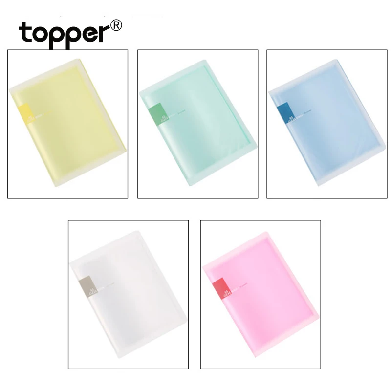 Цветная матовая папка формата A5 для хранения информации прозрачная карманная