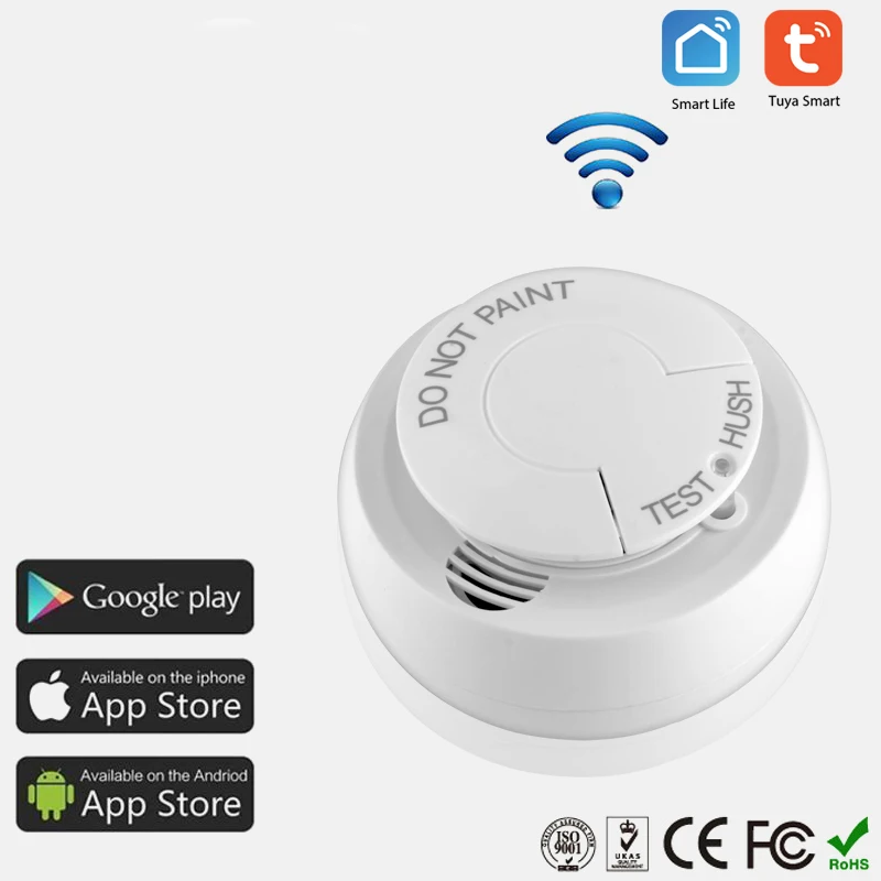 Wifi умный дымовой датчик пожарной сигнализации системы безопасности Tuya Smart Life APP