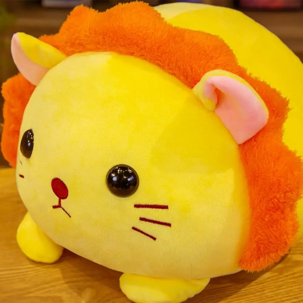 Kawaii зоопарк плюшевые игрушки животных милый желтый лев и Жираф плюшевая кукла