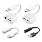 Адаптер типа C 2 в 1 сплиттер для Samsung Galaxy S21 S20 Note 20 Ultra AUX преобразователь USB C на 3 5 мм разъем и разъем для зарядки