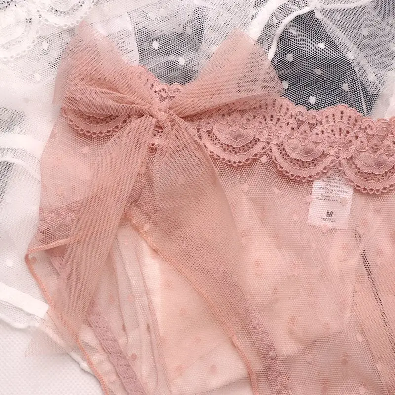 SP & CITY милые кружевные трусики в горошек с большим бантом соблазнительное нижнее