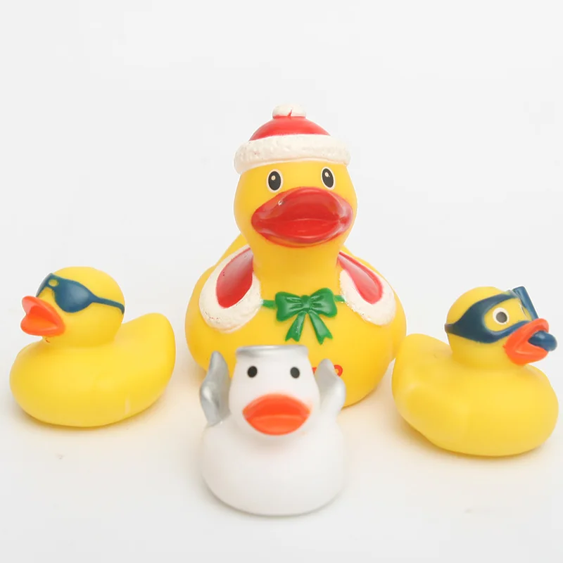 Комбинация рождественской утки плавающая сжимающая игрушка для купания в стиле