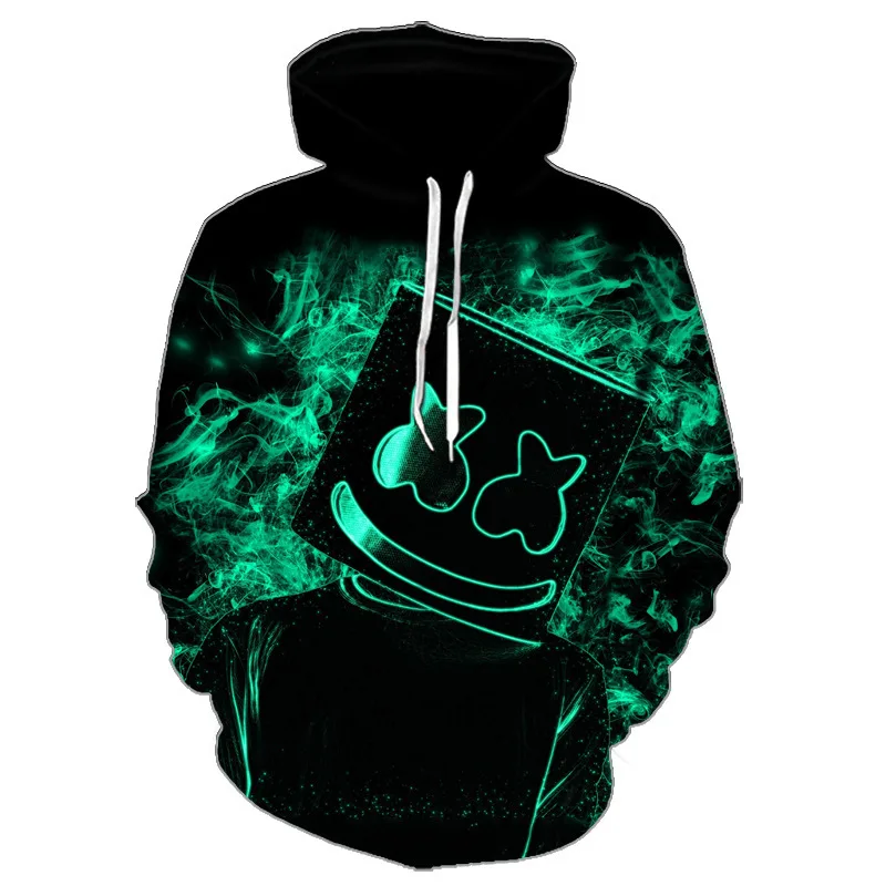 

New Spring and Autumn Men's and Women's Hip-hop Fashion Street Hoodie Smiley Face 3D Loose Print Hoodies & Sweatshirts