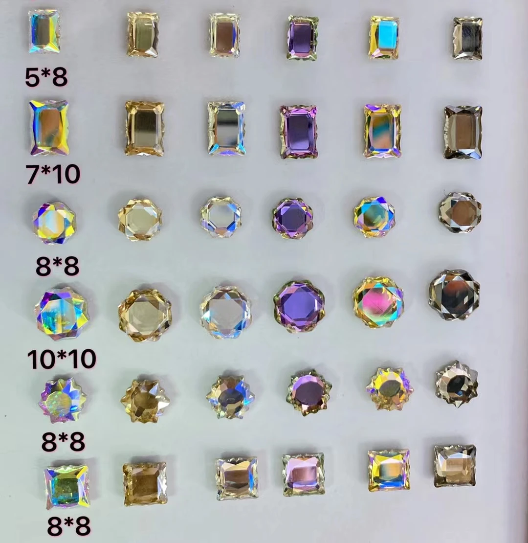 20 шт. 8*8 мм прямоугольные Стразы для ногтей по очень низкой цене кристаллы