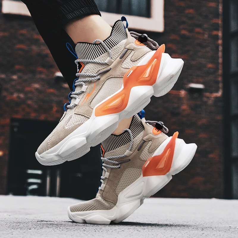 

2021 new men's casual shoes high-quality color matching men's sports shoes breathable men's shoes increase in autumn and winter