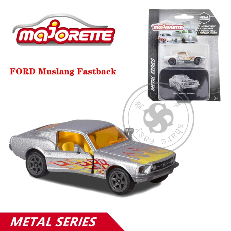 

Majorette 1/64 Metal Body+Chassis Series Cars FORD Muslang Fastback Hot Pop Kids Toys Motor Vehicle Diecast Metal Model