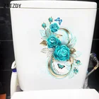 ZTTZDY 18,4 см  26,1 см, бирюзовая Роза, Настенный декор для гостиной, номер 8, креативные наклейки для ванной комнаты, туалета, T2-0893