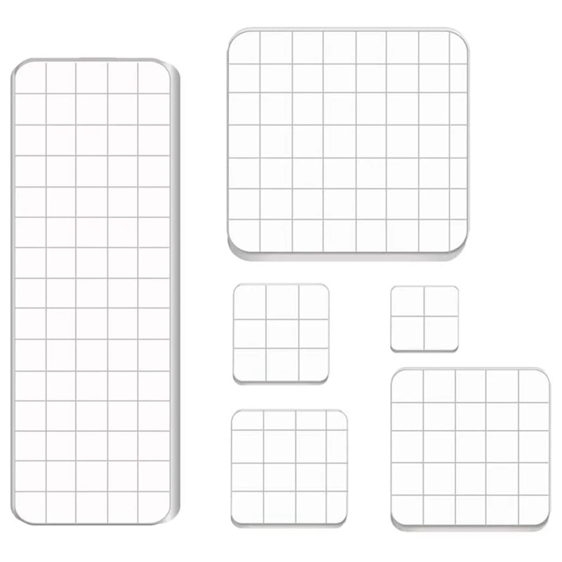 

6 Pieces Stamp Blocks Acrylic Clear Stamping Blocks Tools with Grid Lines for Scrapbooking Crafts Making