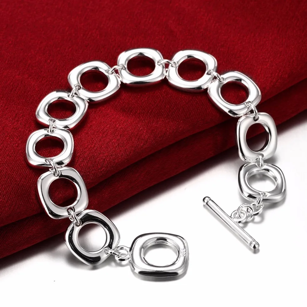 Lekani Hot Sale 925 Sterling Silver Lucky Bracelets Cuff Fashion Chain Bangle Women Ladies Girls Jewelry Gift Silber 2014 new women cuff real pure silver bracelets bangle 925 sterling silver jewelry genuine solid silver cuff bangle