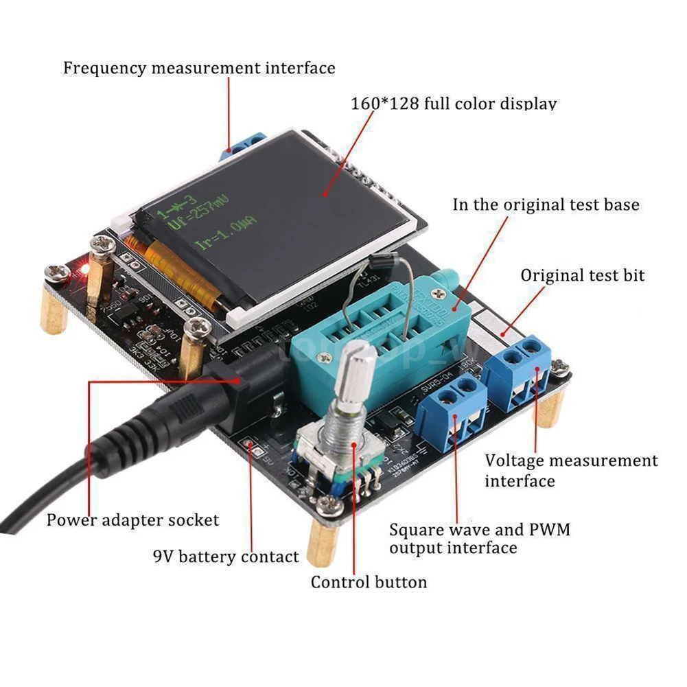 Тестер транзисторов TFT LCD GM328 измеритель частоты и напряжения для диодов