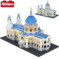 7053pcs st architecture diy toys pauls cathedral model building blocks 3d london city church mini micro block bricks world gift