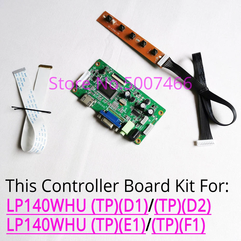 

Fit LP140WHU-TPD1/TPD2/TPE1/TPF1 VGA LCD Panel WLED Laptop PC EDP 30-Pin 1366*768 14" Monitor Controller Drive Board Kit