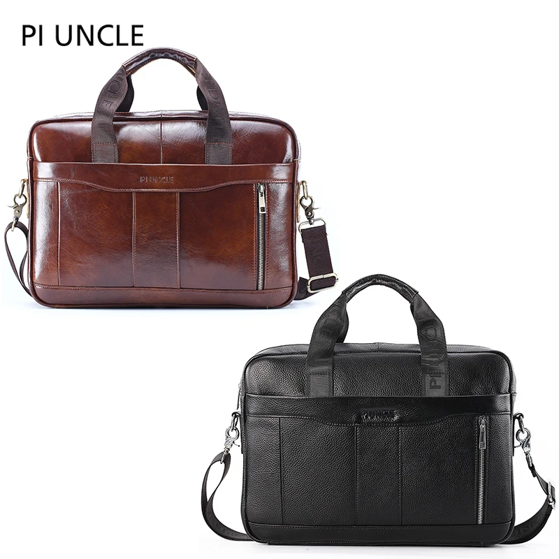 Портфель мужской из натуральной кожи сумка на плечо для компьютера в деловом