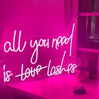 custom led all you need is love lashes neon sign beauty bar shop business signs indoor decor bedroom wall decor
