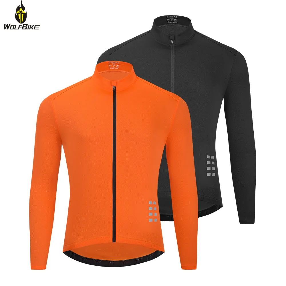 

WOSAWE Men's Cycling Jersey Long Sleeve Reflective Sports Clothing MTB Mountain Bike Top Shirts Breathable Bicycle Jersey Wear