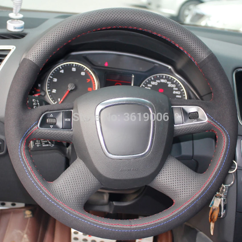 Чехол на руль для Audi Old A4 B7 B8 A6 C6 2004 2011 Q5 2008 2012 Q7 05 11|Чехлы руль| |