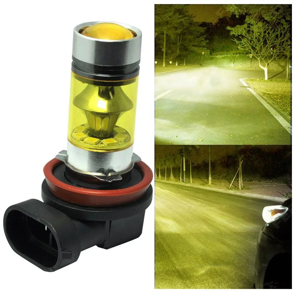 

1 Pc Dual Colors H11 100w High Quality 2835 Led Auto Light Fog Golden Light Fog Bulb Car Lamp and Anti Foglamps Practical S U2C4