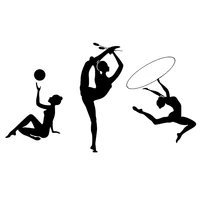 gymnast silhouette wall decal athletic girls sports club artistic gymnastics room interior decor vinyl window c8005