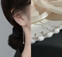 arlie 925 sterling silver heart screw earrings ear line sweet romantic temperament asymmetric earrings fashion jewelry for women