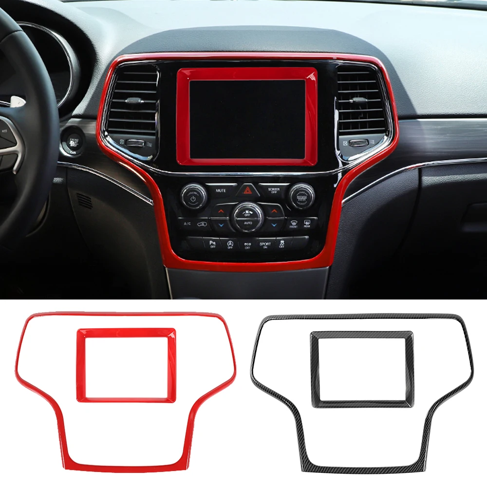 

ABS Interior Central Control GPS Navigation Cover Decorative Trim Fit for Jeep Grand Cherokee 2014-2018 Car Accessories