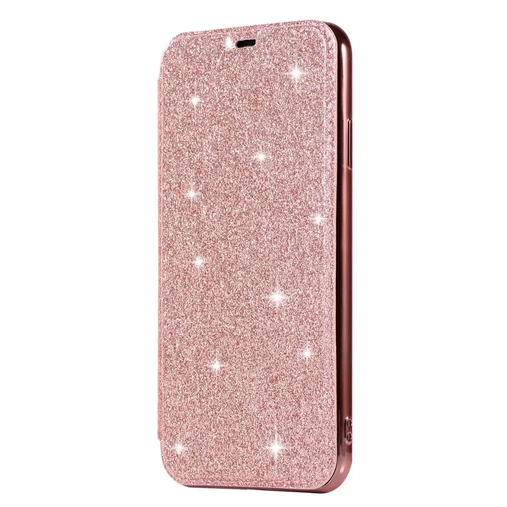 Для iPhone X XR XS Max 6 6S 7 8 Plus блестящий хром мягкий прозрачный полный кожаный чехол флип
