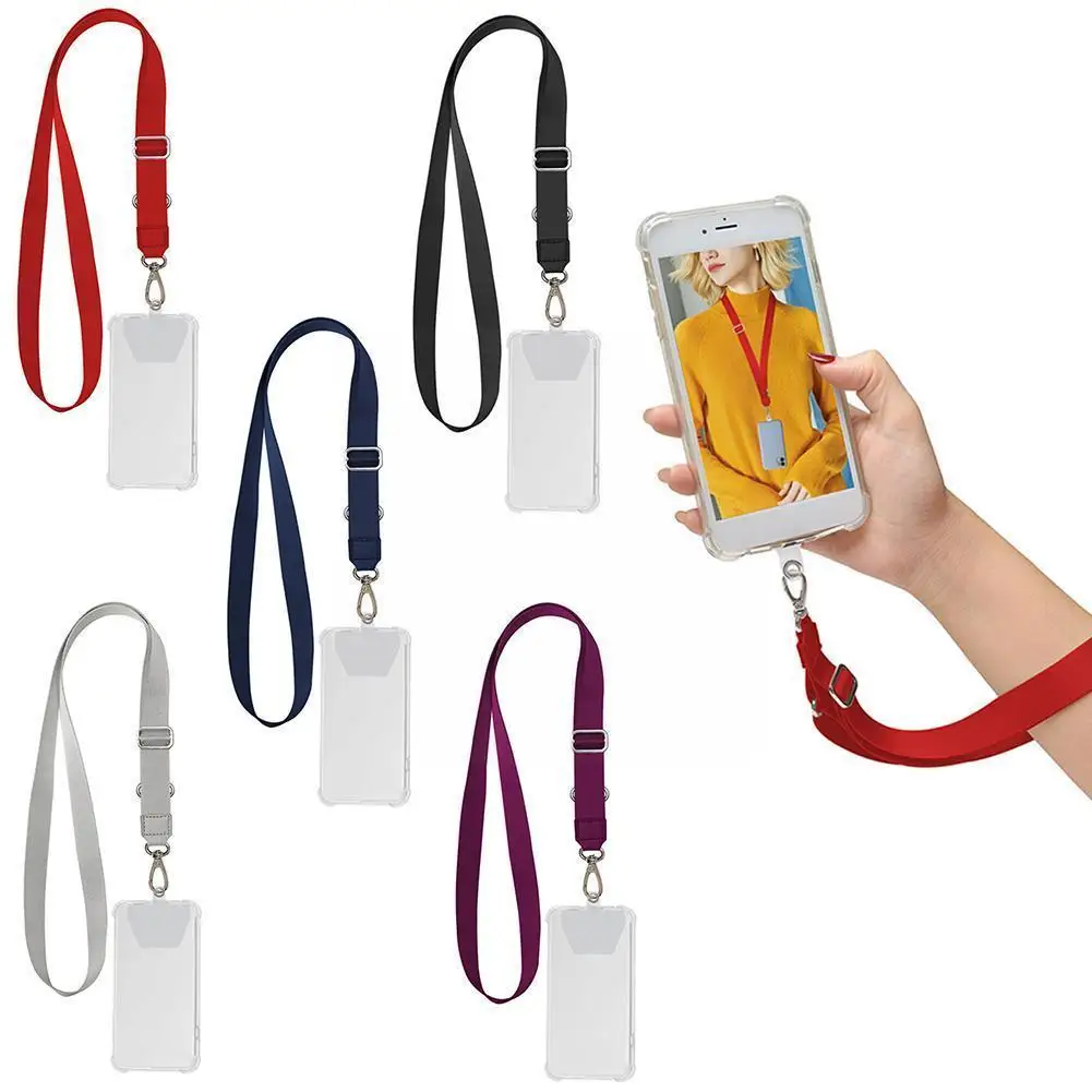 

Mobile Phone Patch Lanyard Polyester Adjustable Webbing Transparent Neck Rope Sling Wrist Multifunctional Hanging Gasket R3w8