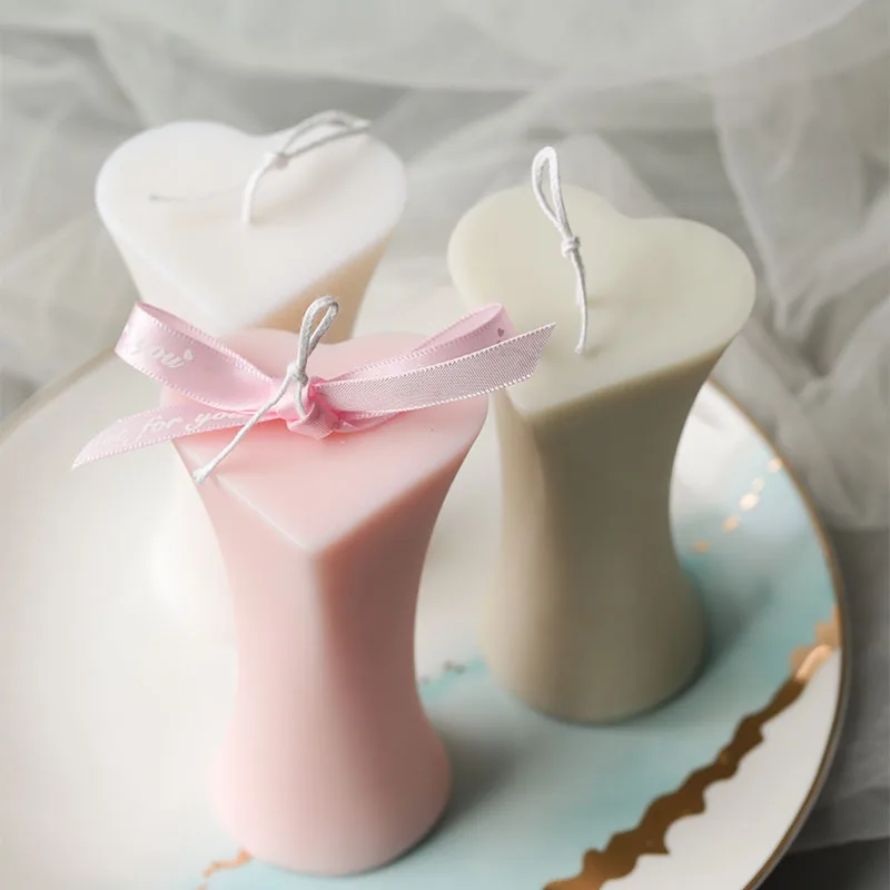 

2021 New 3d Heart Silicone Candle Mold Candle Plaster Supplies For Diy Crafts Wedding Dinner Home Decoration Silicone Mold