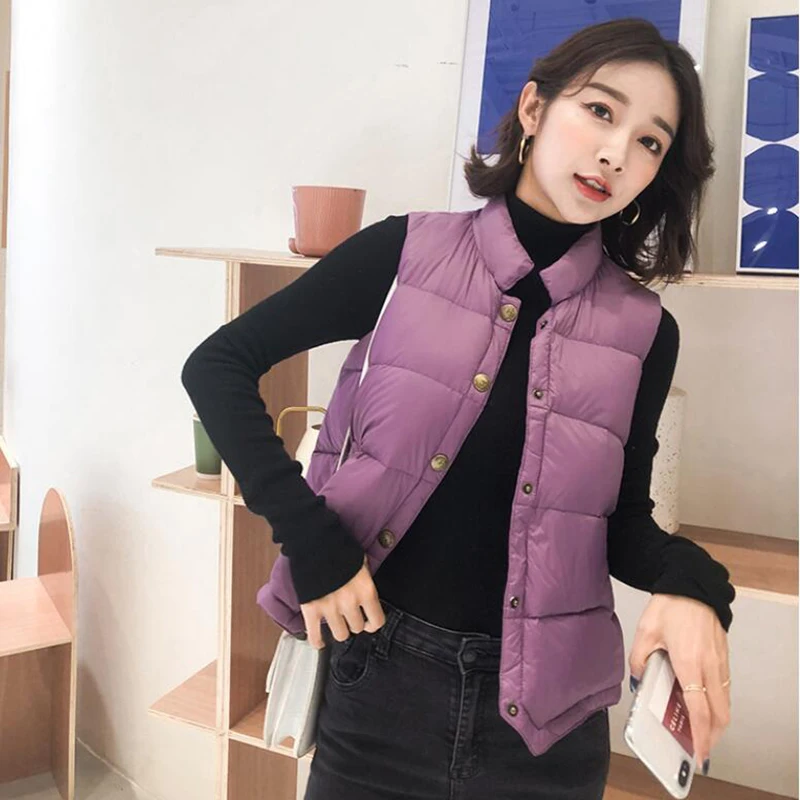 

Жилет EORUTCIZ Женский, на утином пуху, зимний, ульсветильник, тонкий, винтажный, короткий, с карманами, модель LM836