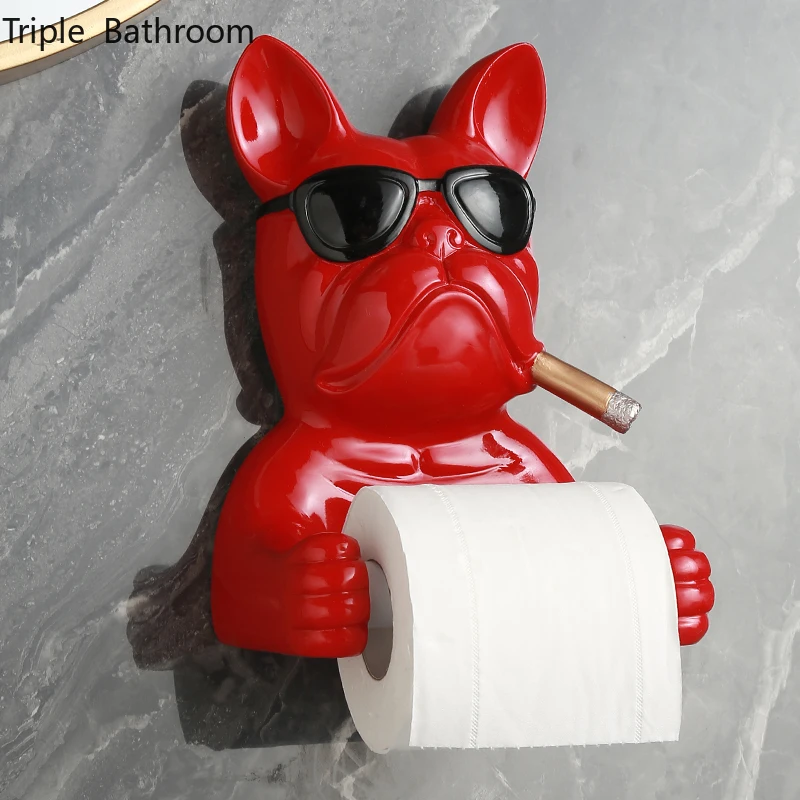 

Cartoon Resin Restroom Tissue Holder Toilet Tissue Storage Holder Bathroom Decoration Accessories Punch-free Wall Towel Rack