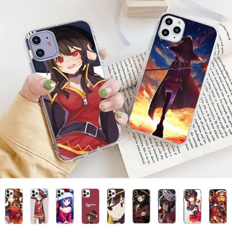 

Konosuba Megumin Phone Case for iphone 13 8 7 6 6S Plus X 5S SE 2020 XR 11 12 pro XS MAX